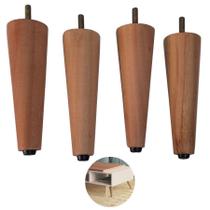 Pé Palito Cônico 20cm 4 Unidades Amadeirado Pé Palito Cônico 20cm 4 Unidades Amadeirado