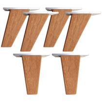 Pé Palito Retro Para Moveis 10cm Madeira Angelim - Kit 6pcs