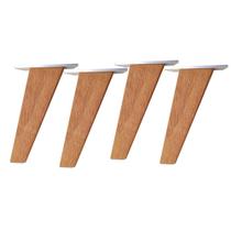 Pé Palito Retro Para Moveis 15cm Madeira Angelim - Kit 4pcs