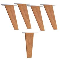 Pé Palito Retro Para Moveis 15cm Madeira Angelim - Kit 5pcs
