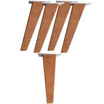 Pé Palito Retro Para Moveis 20cm Madeira Angelim - Kit 5pcs