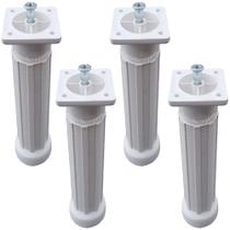 Pe Para Armario Tokio 14 a 17cm Branco 4 Peças + Parafusos Pe Para Armario Tokio 14 a 17cm Branco 4 Peças + Parafusos