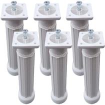 Pe Para Armario Tokio 14 a 17cm Branco 6 Peças + Parafusos Pe Para Armario Tokio 14 a 17cm Branco 6 Peças + Parafusos