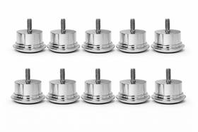 Pé Para Cama Box Bau e Normal e Com Altura de 3,3cm Na Cor Cromado Redondo Kit Com 9 unidades