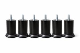 Pé Para Cama Box e Sofá e Moveis em Geral Com 6cm de Sltura na Cor Preto Redondo Kit 12 unidades