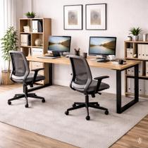 Pé para Mesa Industrial Metalon Preto Kit com 2 Estruturas 50x30 Suporte para Mesa Escritório Bancada