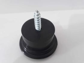 Pé Para Sofá 3,3cm Preto Redondo Kit 12 unidades