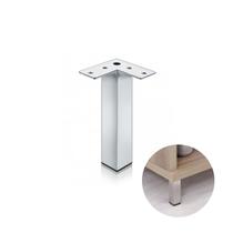 Pé Quadrado Fixo de Aço Cromado Cromado de 10 Cm Para Armário Archi