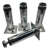 Pé Redondo De Aço Com Regulagem 12cm Para Gabinete Kit 4 Pé Redondo De Aço Com Regulagem 12cm Para Gabinete Kit 4