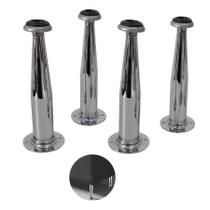 Pé Regulável Cônico Cromado 18cm 4 Unidades Archi Branco