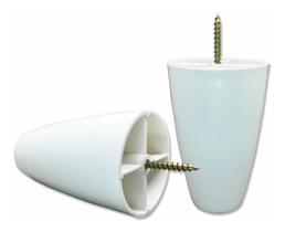 Pé Sofá Rack Comoda 8Cm Plastico Pézinho Sapata 10Un + Paraf