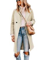 Pea Trench Coat Tanming, mistura feminina de lã trespassada