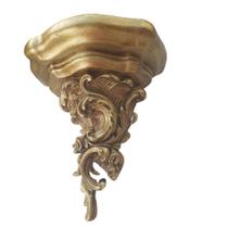 Peanha dourada barroca suporte de parede suporte para imagem santo ou vaso oratório - vintage ( artesanal )