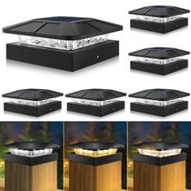 Peasur Kit com 6 Luminárias Solares para Poste 4x4 com 3 Modos, Luminárias LED à Prova d'Água para Postes de Madeira/Vinil 10x10 cm e 9x9 cm, Iluminação para Cerca, Deck, Caixa de Correio, Varanda Peasur Kit com 6 Luminárias Solares para Poste 4x4 com 3 Modos, Luminárias LED à Prova d'Água para Postes de Madeira/Vinil 10x10 cm e 9x9 cm, Iluminação para Cerca, Deck, Caixa de Correio, Varanda