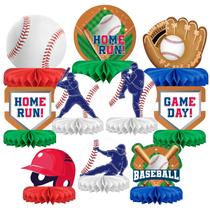 Peça central de beisebol Honeycomb, suprimentos para festas, pacote com 10 Peça central de beisebol Honeycomb, suprimentos para festas, pacote com 10