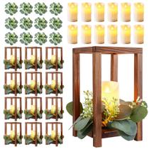 Peça central de lanterna de casamento Neoflavie Wooden 36 peças com vela Peça central de lanterna de casamento Neoflavie Wooden 36 peças com vela