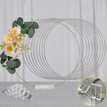 Peça central de mesa Floral Hoop YALLOVE, prata de 12 polegadas, 10 unidades Peça central de mesa Floral Hoop YALLOVE, prata de 12 polegadas, 10 unidades