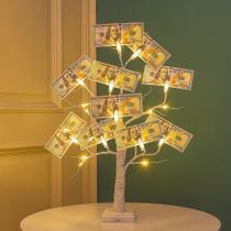 Peça central de mesa Money Tree woohaha 60 cm com luz 24 LED Peça central de mesa Money Tree woohaha 60 cm com luz 24 LED