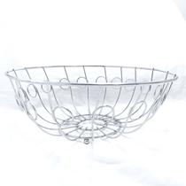 Peça central de metal para cesta de frutas com design minimalista com 24 cm de largura