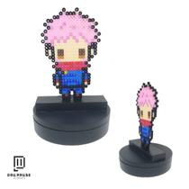 Peça de anime JUJUTSU KAISEN YUJI ITADORI - Decoração de anime Pixel art - Pixel Art com Miçangas - Personagem Yuri Itadori