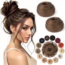 Peça de cabelo Messy Bun KISANOF Human Hair Chocolate Brown Peça de cabelo Messy Bun KISANOF Human Hair Chocolate Brown