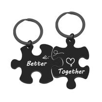 Peça de quebra-cabeça Better Together em aço inoxidável Peça de quebra-cabeça Better Together em aço inoxidável