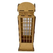 Peça Decorativa Cabine Telefônica Londres Em MDF Crú Decoração Moderna Presente