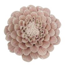 Peça decorativa de mesa em ceramica - flor rosa