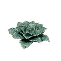 Peça Decorativa Flor em Cerâmica Verde 13,5cm DL0182 BTC