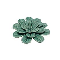 Peça Decorativa Flor em Cerâmica Verde 13cm DL0183 BTC