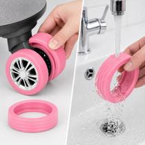 Peças Capa De Rodinha Mala Viagem Cinza Silicone Flexível Proteção De Bagagem Kit