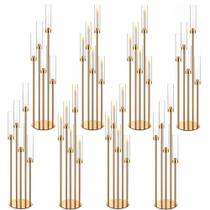 Peças centrais de candelabro MEISHAONV Gold, conjunto de 8 braços
