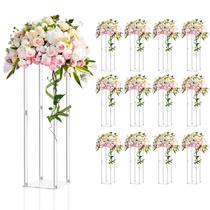 Peças centrais de casamento em acrílico Vase Geetery Tall, transparentes, 50 cm Peças centrais de casamento em acrílico Vase Geetery Tall, transparentes, 50 cm