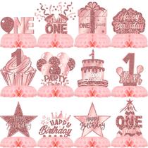 Peças centrais de mesa Celee Pink 1st Birthday Girl 8 unidades Peças centrais de mesa Celee Pink 1st Birthday Girl 8 unidades