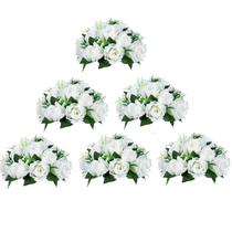 Peças centrais de mesa Flower Balls BLOSMON Wedding Rose, 6 peças brancas Peças centrais de mesa Flower Balls BLOSMON Wedding Rose, 6 peças brancas