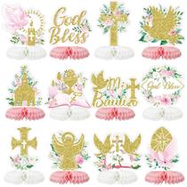 Peças centrais em forma de favo de mel para decoração de festa, batismo, 12 unidades rosa Peças centrais em forma de favo de mel para decoração de festa, batismo, 12 unidades rosa