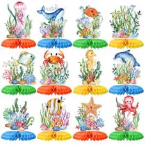 Peças centrais em forma de favo de mel para decoração de festa Ocean Sea Animal x12