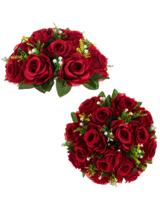 Peças centrais Flower Balls BLOSMON Wedding Rose, 2 peças vermelhas Peças centrais Flower Balls BLOSMON Wedding Rose, 2 peças vermelhas