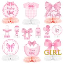 Peças centrais Honeycomb Arow Wesh Pink Bow Bow Baby Girl x12