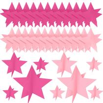 Peças centrais Star Sinload 45 peças 3D Star Decor rosa 20-8 20-5 20-3 cm Peças centrais Star Sinload 45 peças 3D Star Decor rosa 20-8 20-5 20-3 cm