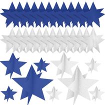 Peças centrais Star Sinload 45 peças 3D Star Decorations azul marinho Peças centrais Star Sinload 45 peças 3D Star Decorations azul marinho