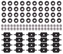 Peças de LEGO: Pneu Preto 14x9mm, Roda Cinza Claro, Suporte de Rodas Pretas 2x2 - 100 Peças