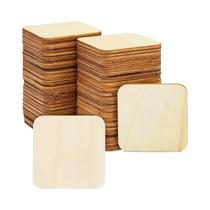 Peças De Madeira Não Acabadas 2X2 Polegadas 50 Peças Quadrados De Madeira Em Branco Para Artesanato