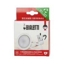 Peças de reposição Bialetti: 3 juntas e 1 placa para 6 xícaras Peças de reposição Bialetti: 3 juntas e 1 placa para 6 xícaras