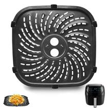 Peças de reposição da fritadeira de ar GCQ para fritadeira de ar PowerXL Vortex Pro 8 QT, acessórios de fritadeira de ar oval de aço inoxidável de qualidade alimentar de 10 x 10", grelha, prato de grelha, prato crocante, bandeja de bandeja com amortecedores de borracha