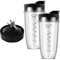 Peças de reposição do liquidificador para copos Ninja de 24 onças com tampas para viagem Peças de reposição do liquidificador para copos Ninja de 24 onças com tampas para viagem