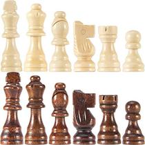 Peças de xadrez de madeira em tamanho standard - 32 unidades, armazenamento, presente