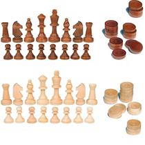 Peças de xadrez NisotieB 2 em 1 Wood + Checker (8,75 cm)