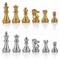 Peças de xadrez QuadPro Magnetic Plastic com bolsa de armazenamento Peças de xadrez QuadPro Magnetic Plastic com bolsa de armazenamento