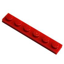 Peças LEGO: Placas 1x6 Vermelhas - 20 unidades